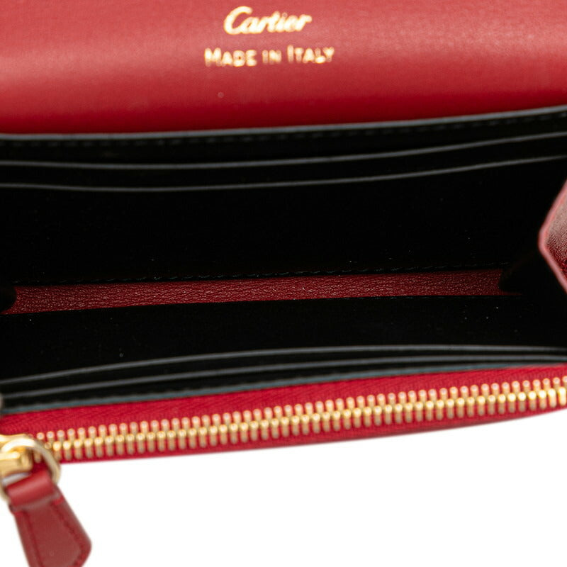 Cartier Garland Leather Bifold Wallet Red