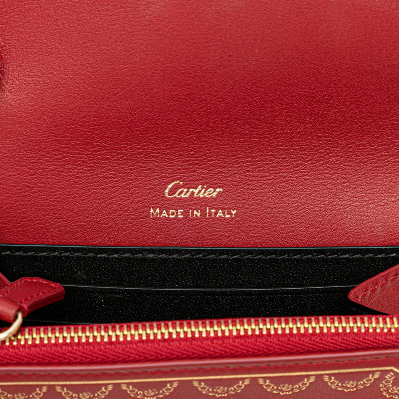 Cartier Garland Leather Bifold Wallet Red