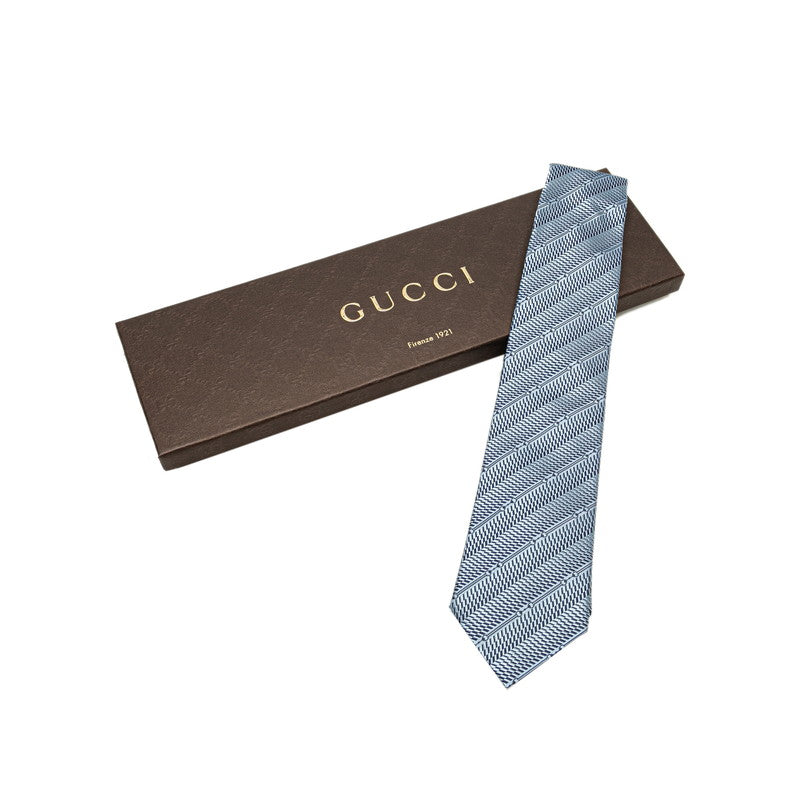 Gucci Silk Stripe Tie Blue