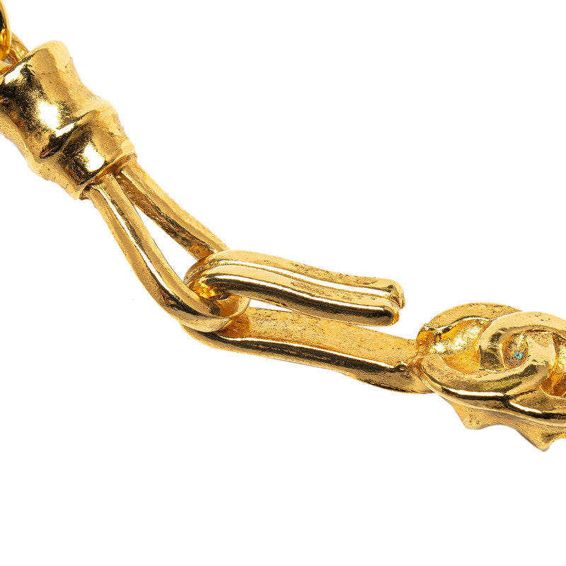 Chanel Vintage Coco Mark Swing Necklace Gold Plated in Great Condition