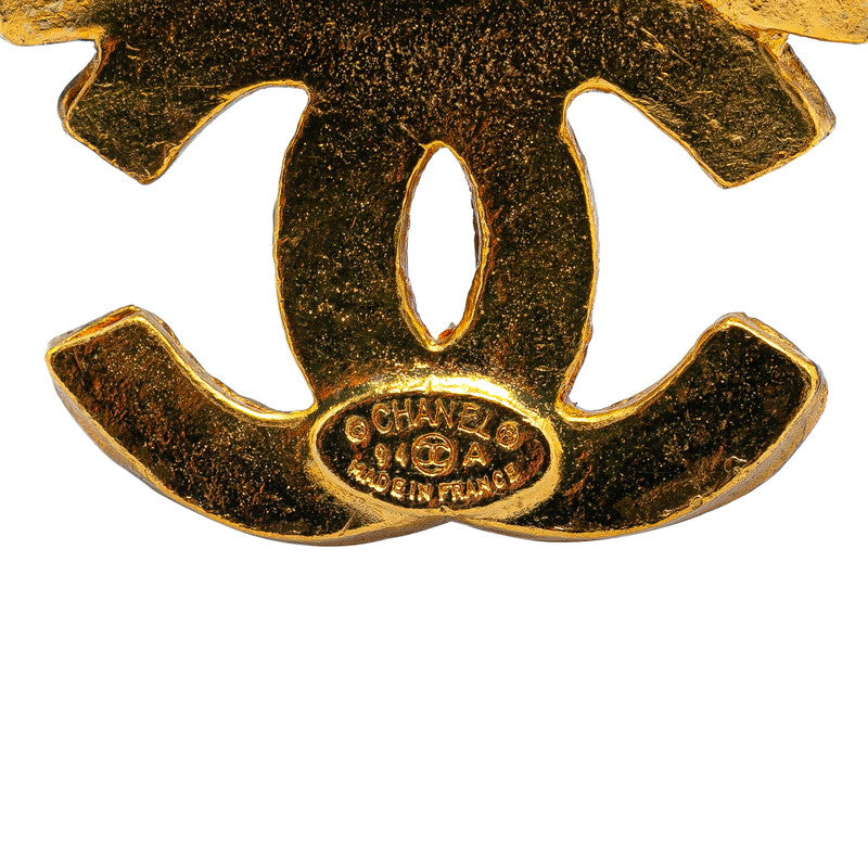 Chanel Vintage Triple Coco Mark Brooch Gold