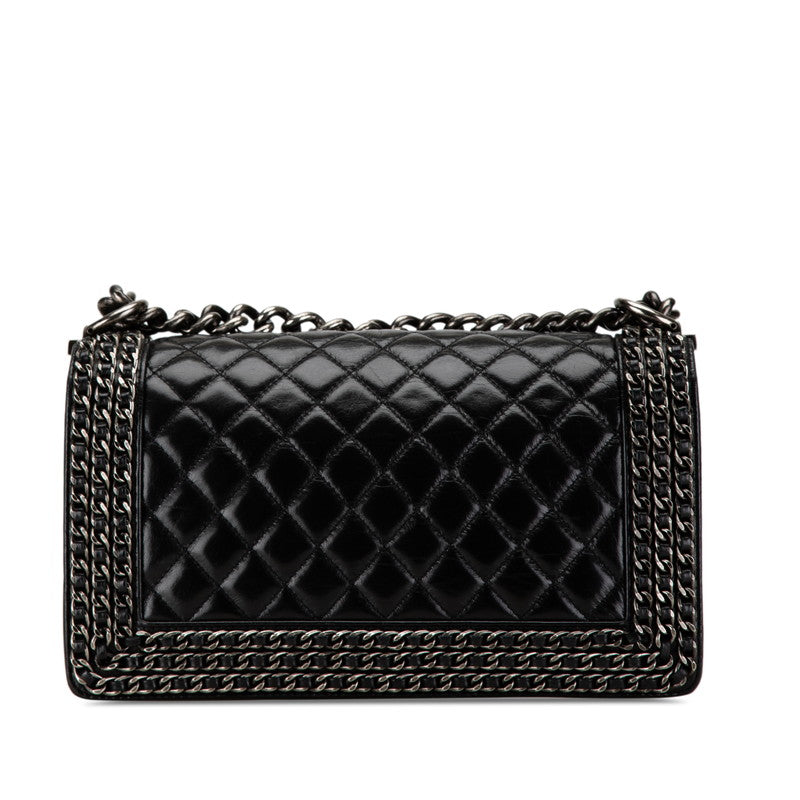 Chanel Boy Chain Shoulder Bag Black Lambskin