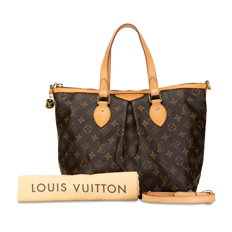 Louis Vuitton Monogram Palermo PM 2WAY Shoulder Handbag M40145 Brown PVC Leather in Very Good Condition