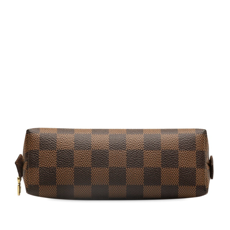 Louis Vuitton Damier Cosmetic Pouch PM N47516 Brown PVC Leather in Great Condition