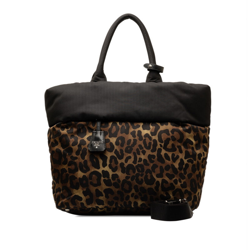 Prada Nylon Reversible Leopard Handbag B1959V