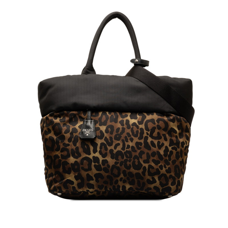 Prada Nylon Reversible Leopard Handbag B1959V