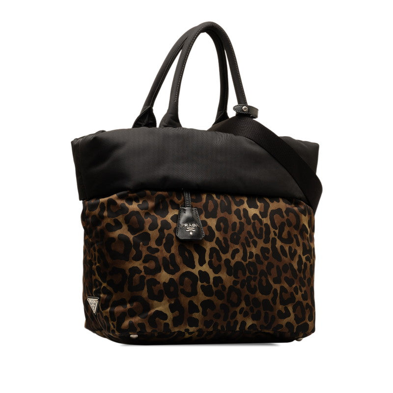 Prada Nylon Reversible Leopard Handbag B1959V