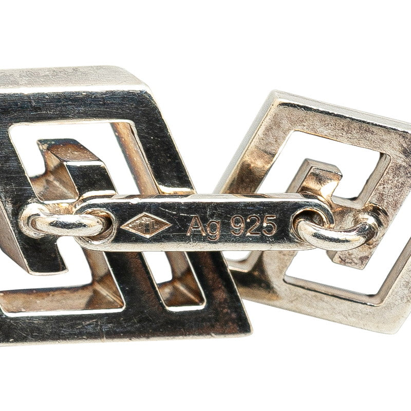 Hermes H Logo Silver Cufflinks SV925 in Very Good Condition