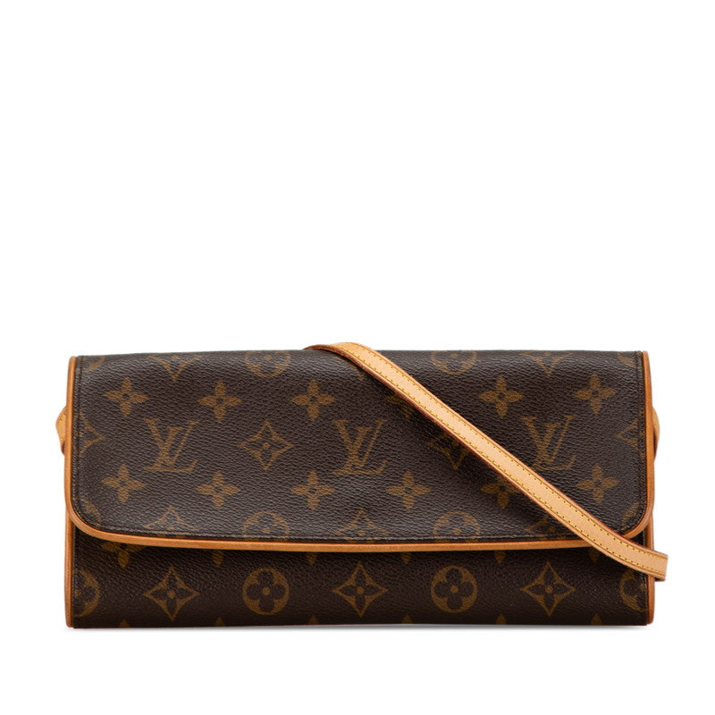 Louis Vuitton Monogram Twin GM Shoulder Bag M51852 Brown PVC Leather