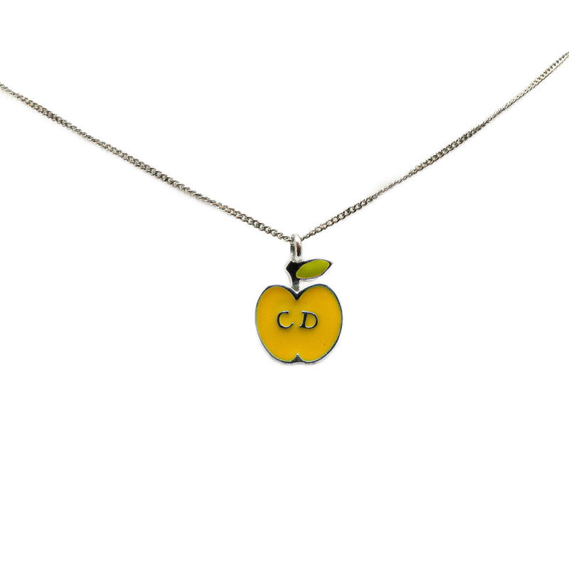 Dior CD Logo Apple Necklace Yellow Silver Metal