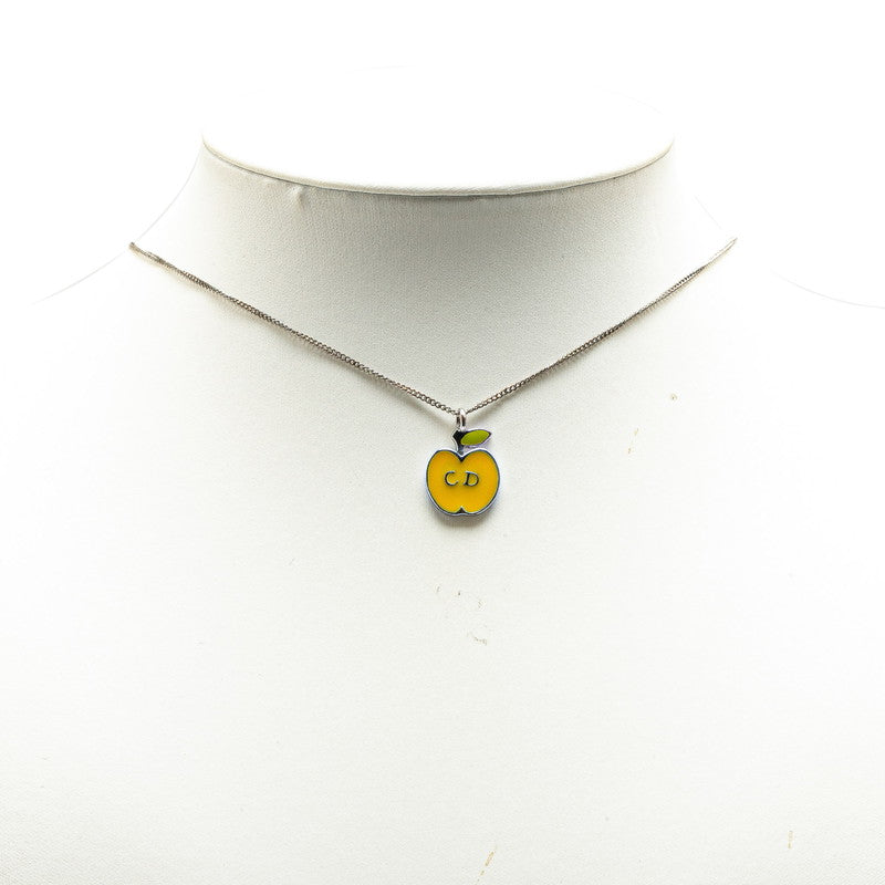 Dior CD Logo Apple Necklace Yellow Silver Metal