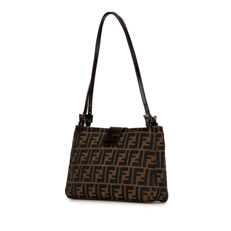 Fendi Zucca Canvas Leather Handbag