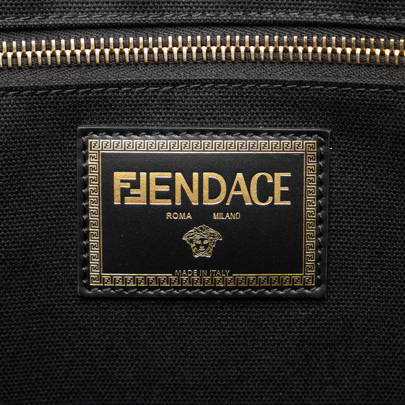 Fendi Fendace La Medusa 2WAY Tote Bag 8BH395 Black Canvas