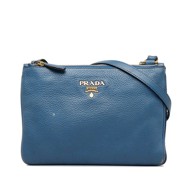 Prada Blue Leather Crossbody Shoulder Bag for Women in Very Good Condition