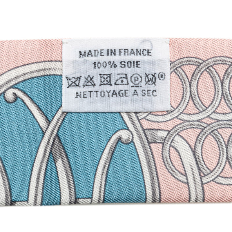 Hermes Silk Twilly Scarf Pink Silver