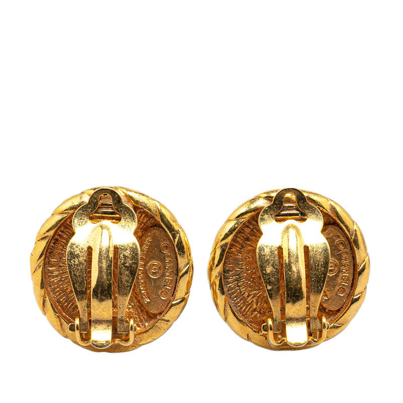 Chanel Vintage Coco Mark Earrings Gold