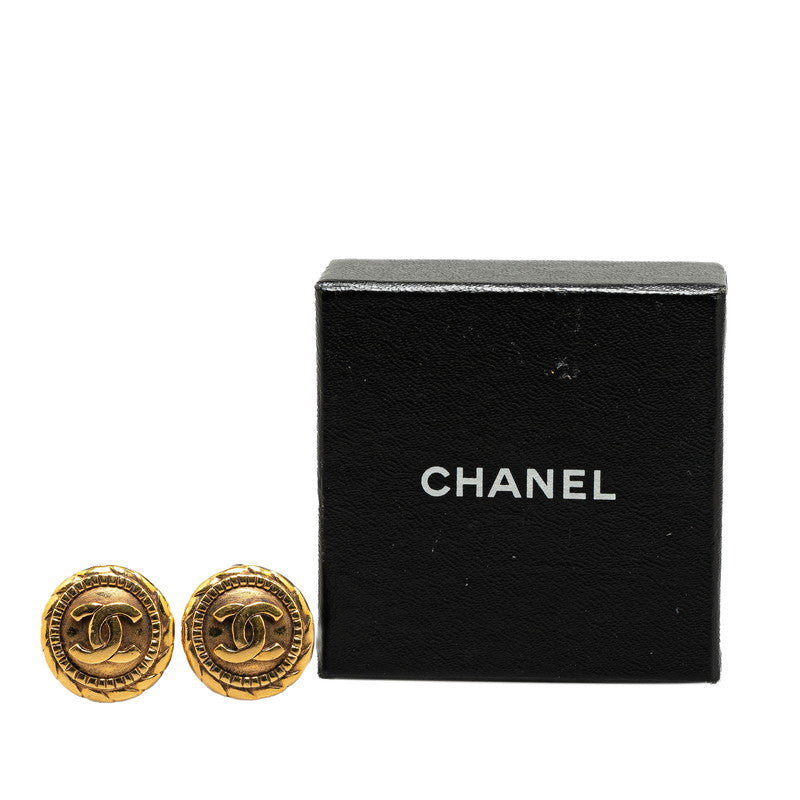 Chanel Vintage Coco Mark Earrings Gold