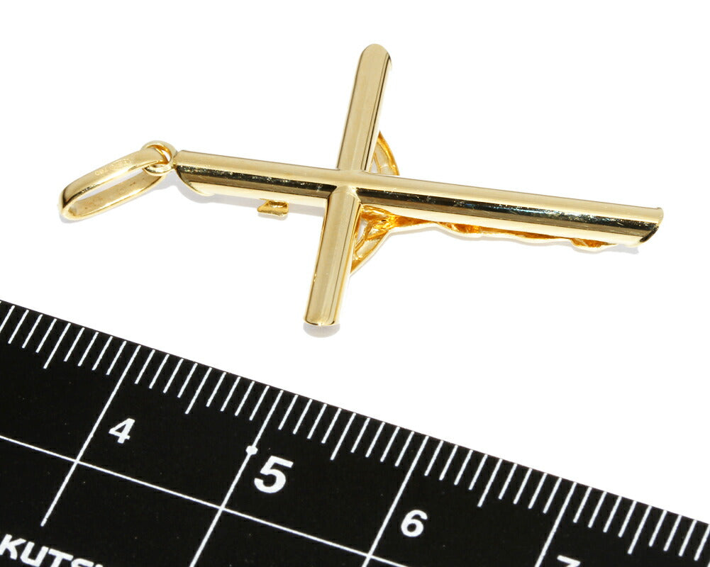 K18YG Yellow Gold Rosary Cross Pendant