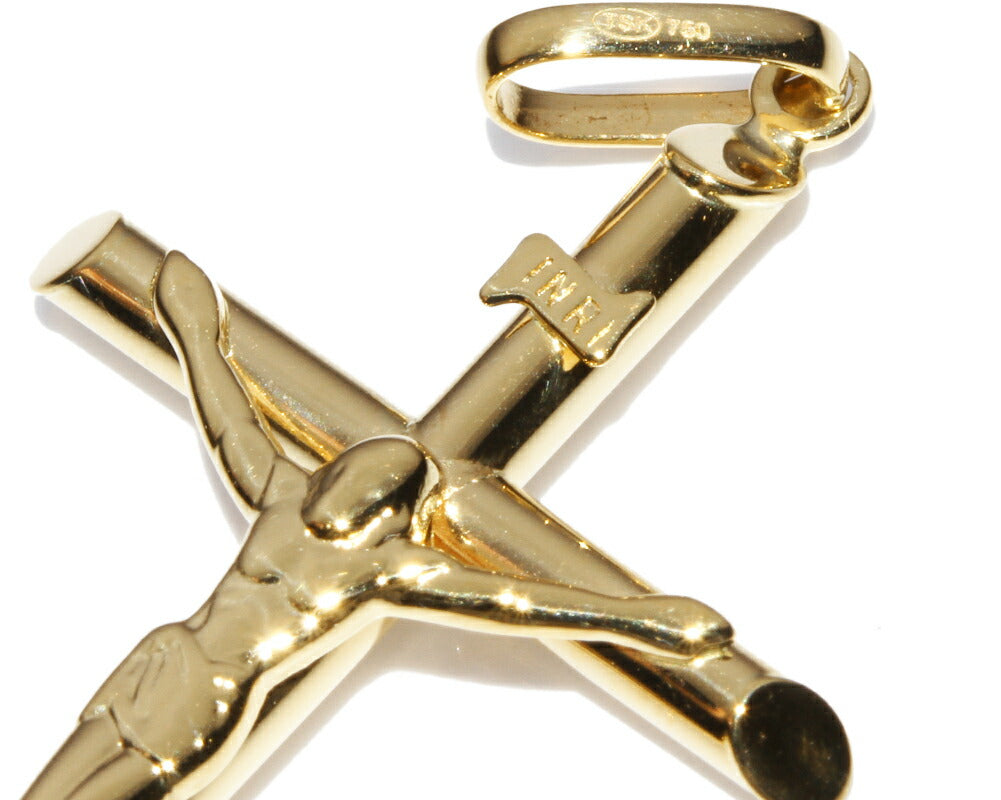 K18YG Yellow Gold Rosary Cross Pendant