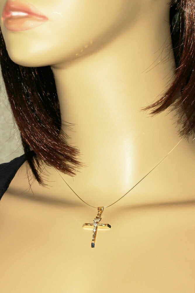 K18YG K18WG Rosary Cross Pendant