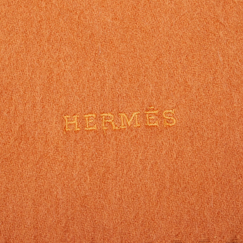 Hermes Cashmere Stole Scarf Shawl Orange in Very Good Condition