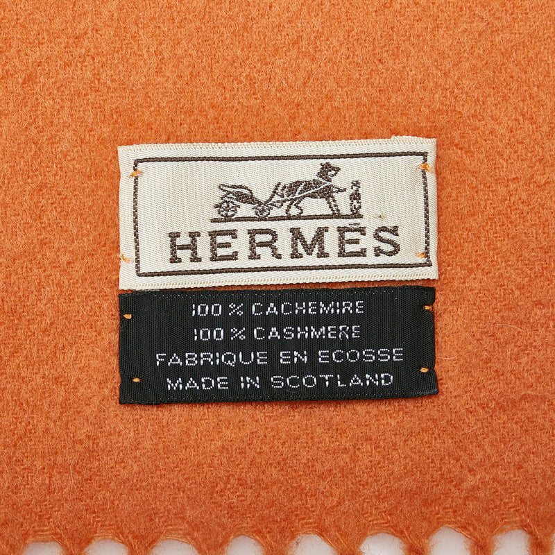 Hermes Cashmere Stole Scarf Shawl Orange in Very Good Condition