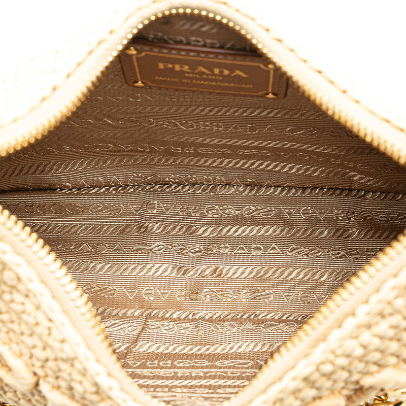 Prada Raffia Leather Triangle Logo Re-Edition 2005 Handbag