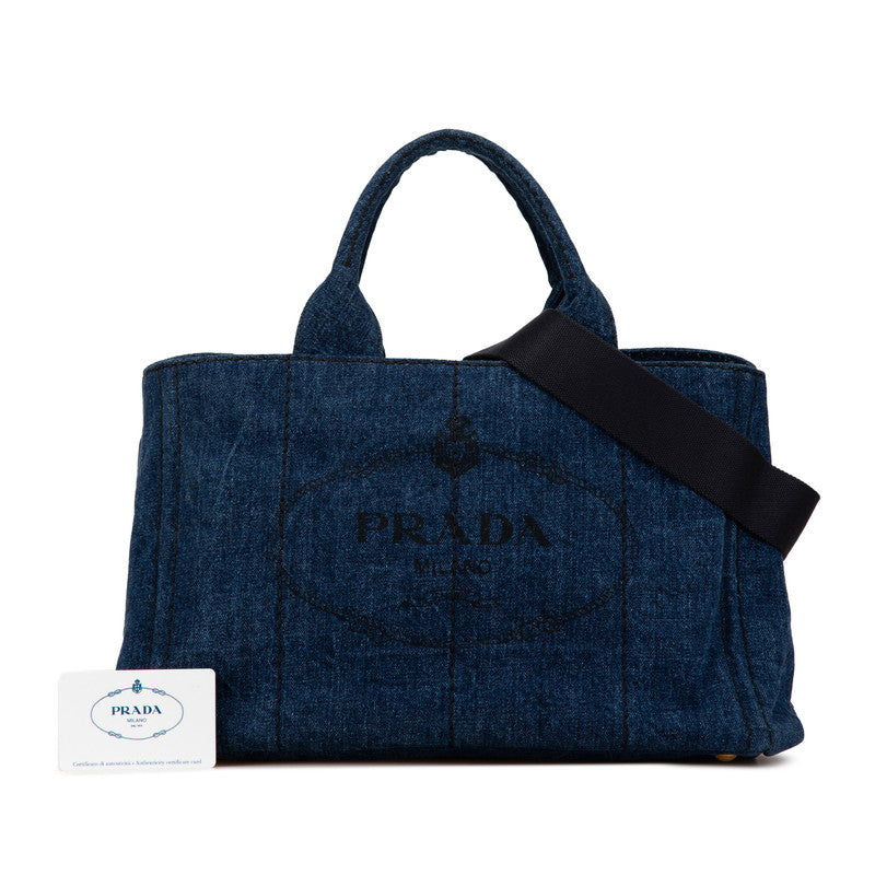 Prada Denim Canapa M Handbag B1877G