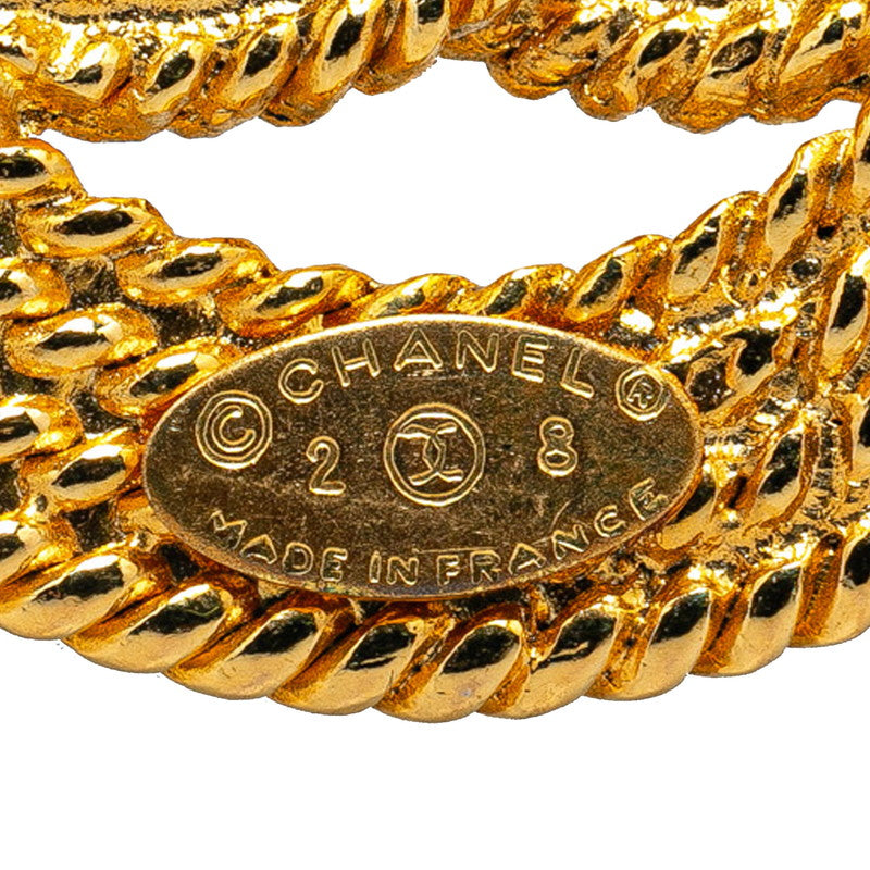 Chanel Vintage Coco Mark Chain Brooch Gold