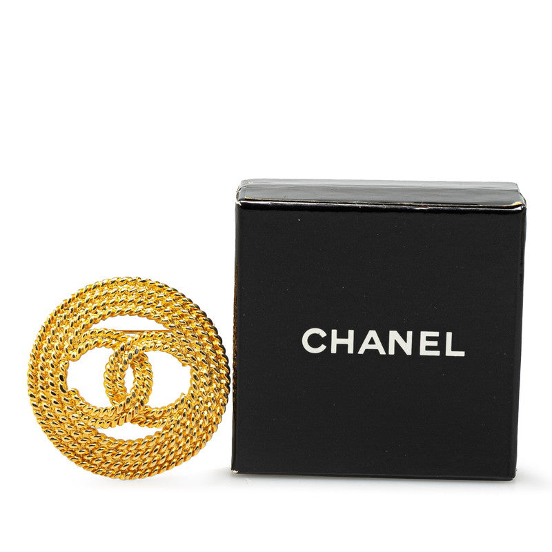 Chanel Vintage Coco Mark Chain Brooch Gold