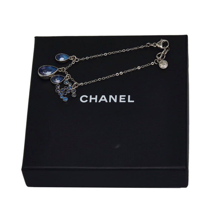 Chanel Metal Coco Mark Drop Color Stone Bracelet in Good Condition