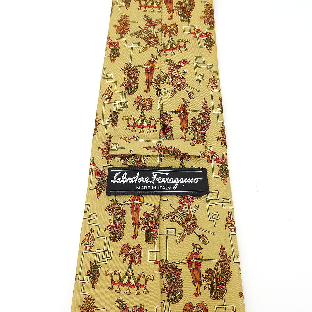 Salvatore Ferragamo Silk Tie Multicolor Beige