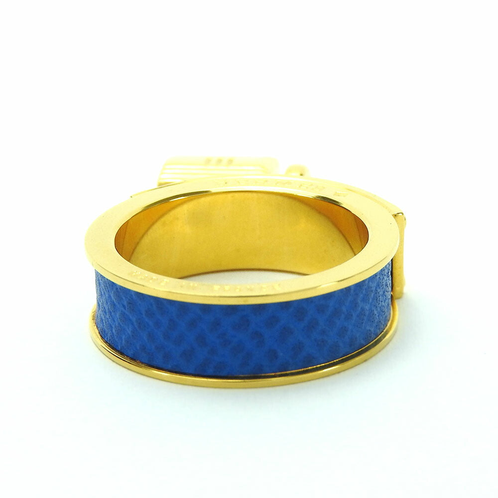 Hermes Metal Leather Scarf Ring Kelly