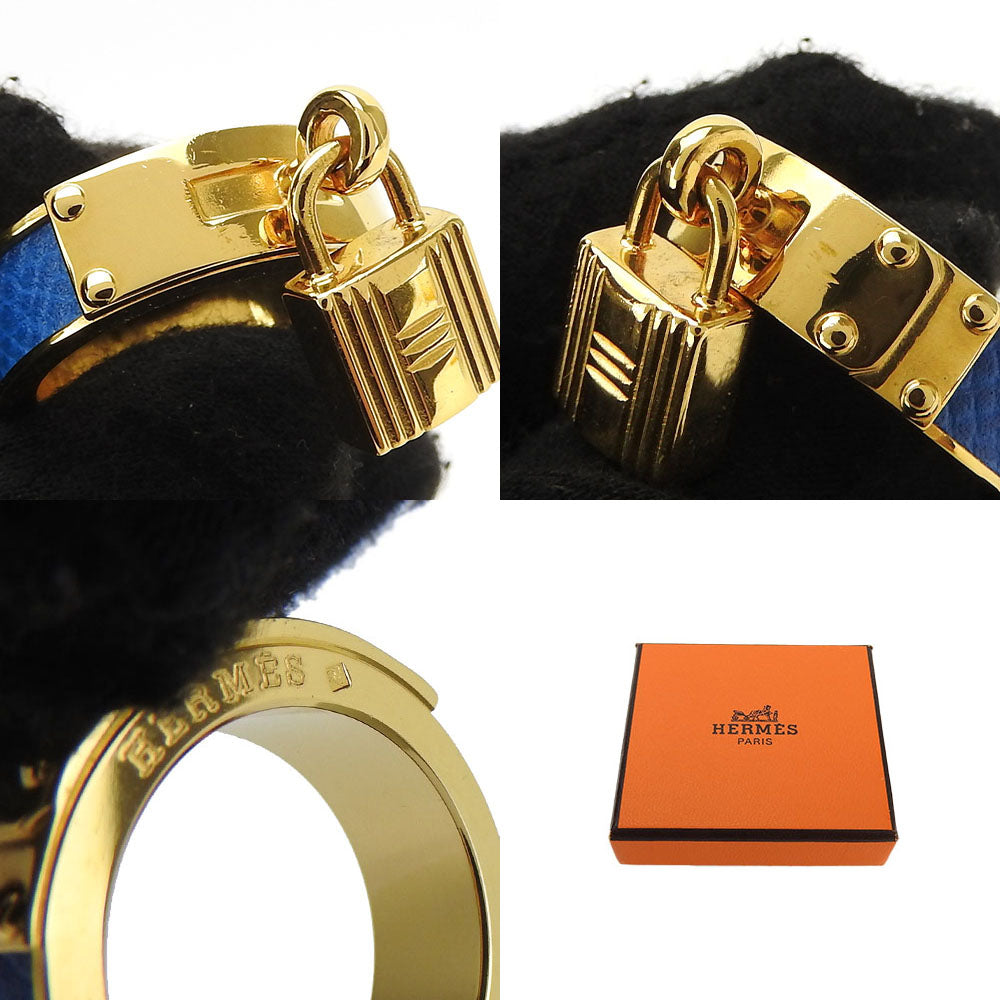 Hermes Metal Leather Scarf Ring Kelly