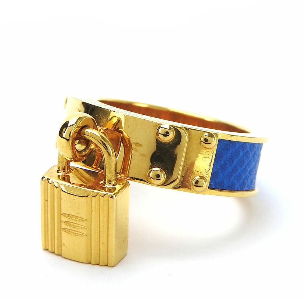 Hermes Metal Leather Scarf Ring Kelly