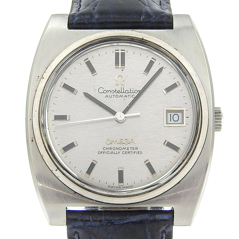 Omega Constellation Automatic Watch Stainless Steel Leather