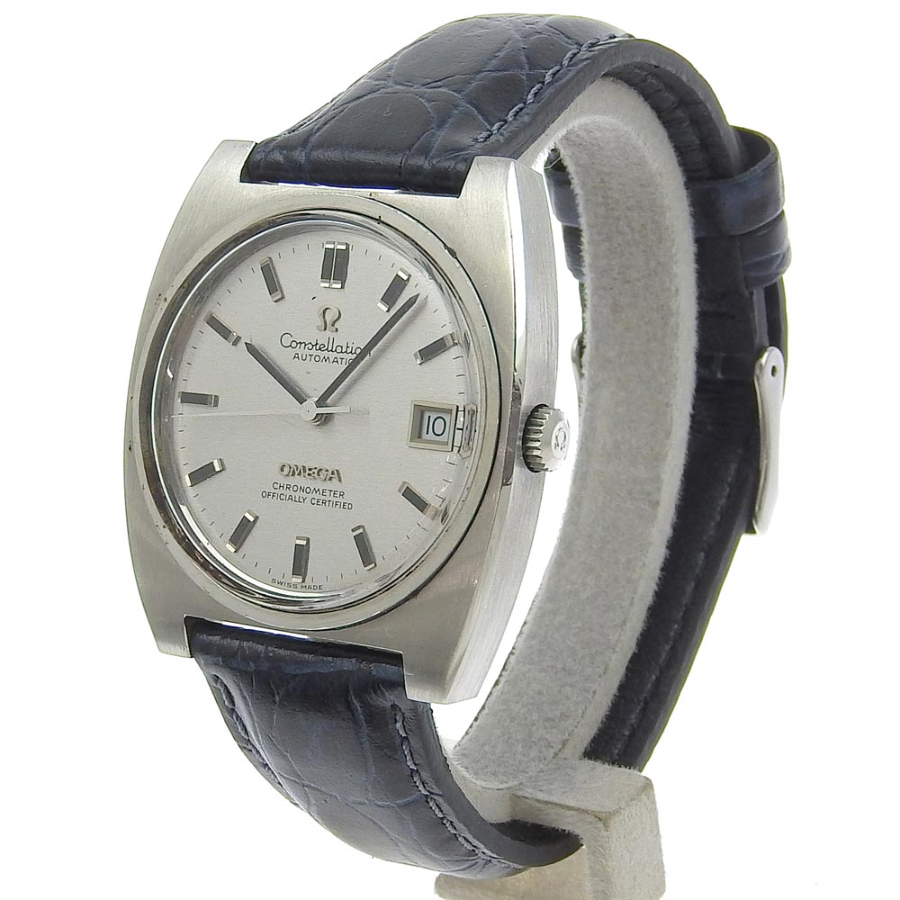 Omega Constellation Automatic Watch Stainless Steel Leather