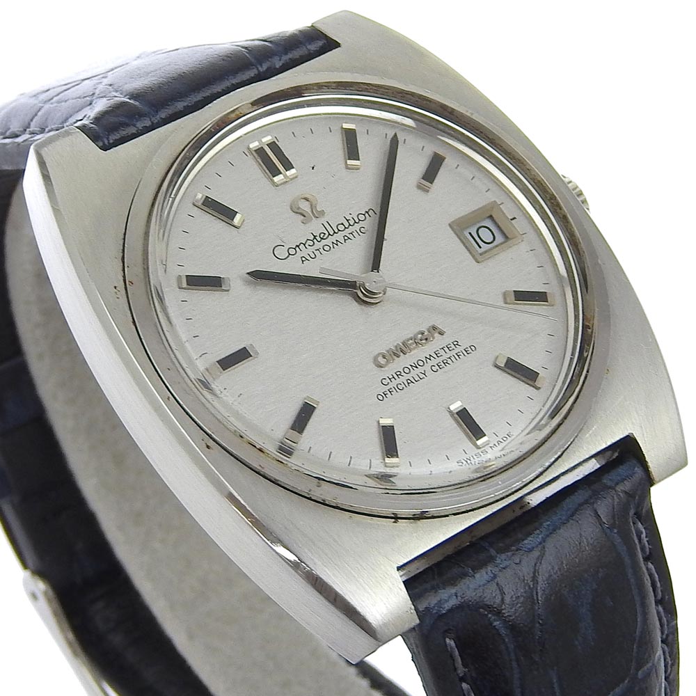 Omega Constellation Automatic Watch Stainless Steel Leather