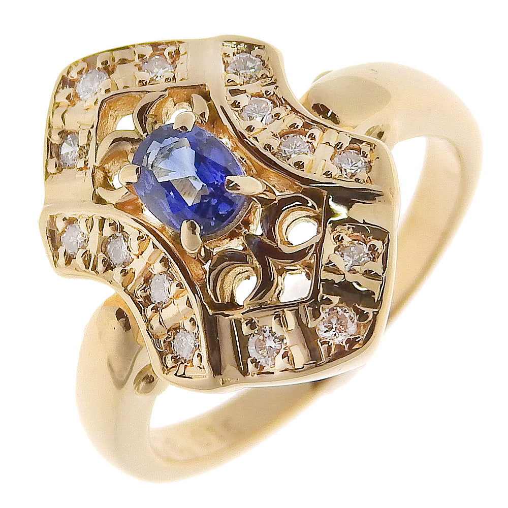 K18 Gold Sapphire Diamond Ring