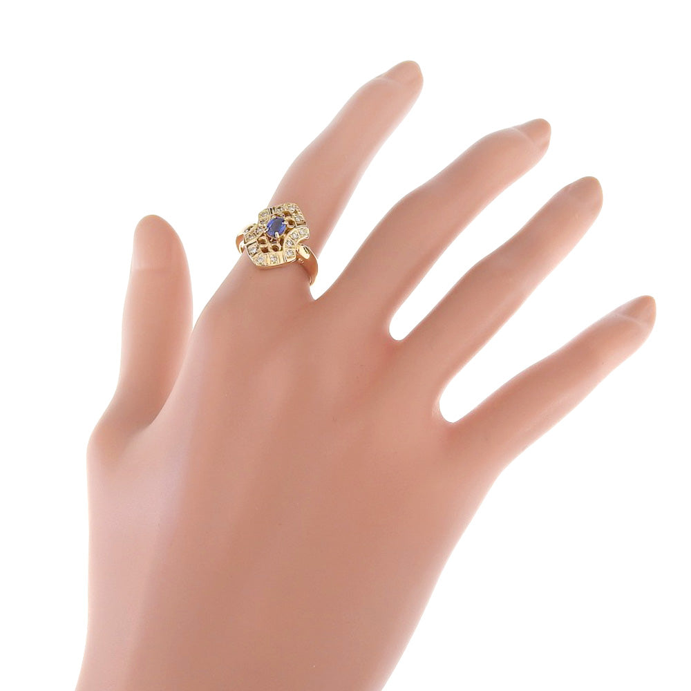 K18 Gold Sapphire Diamond Ring