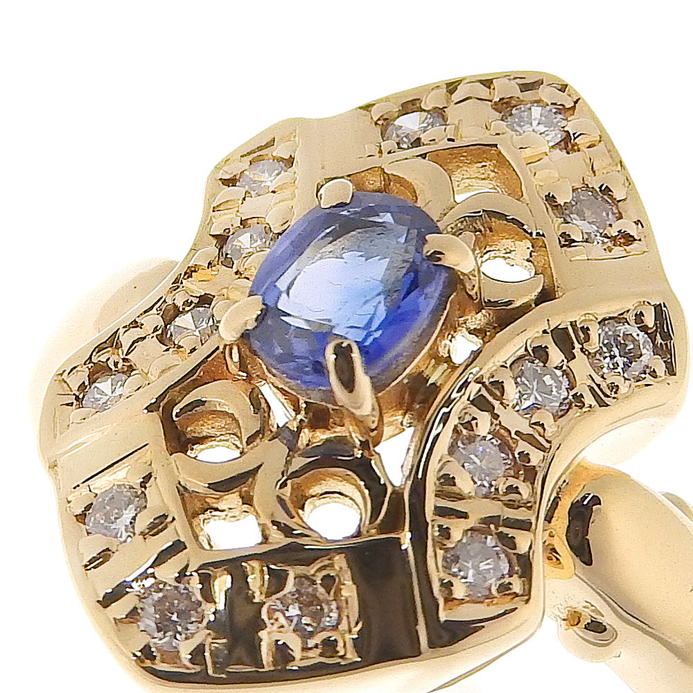 K18 Gold Sapphire Diamond Ring