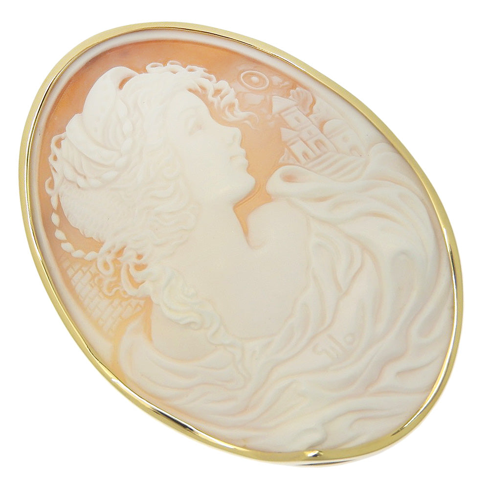 K18 Yellow Gold Cameo Brooch