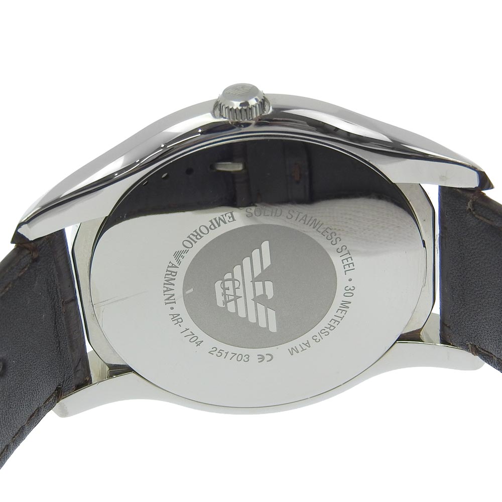 Armani AR1704 Stainless Steel Leather Quartz Watch