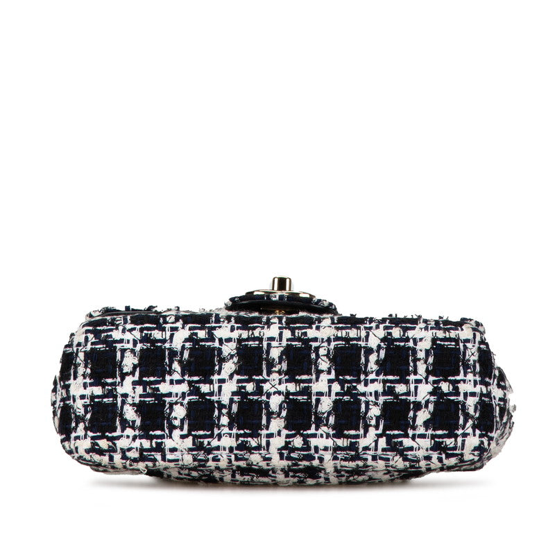 Chanel Tweed Leather Matelasse Chain Shoulder Bag