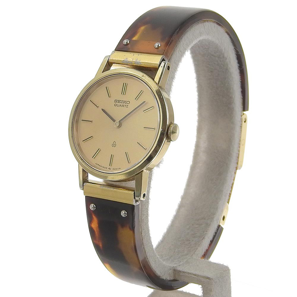 Seiko Women's Analog Quartz Watch in Brown, Made in Japan with Stainless Steel & Plastic【Used】 1400-0060