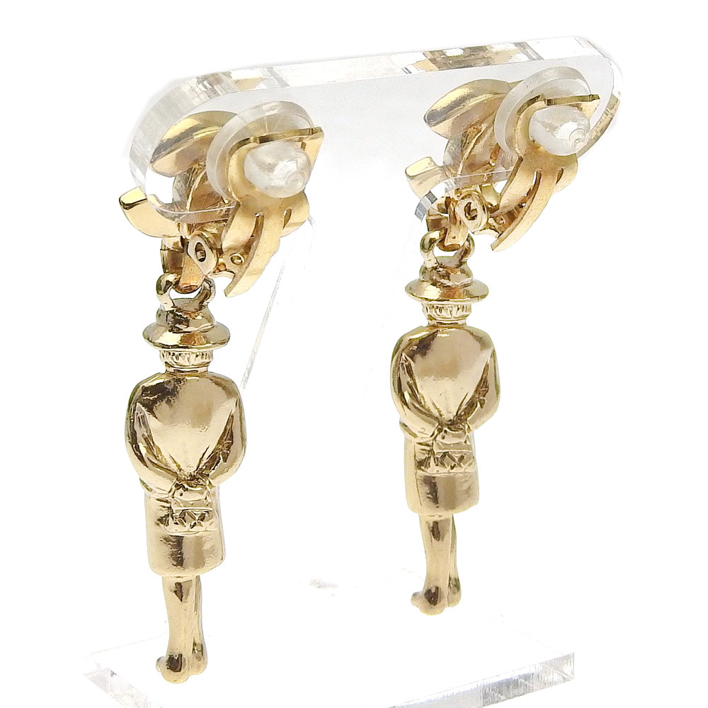 Chanel Gold Mademoiselle Doll Motif Earrings