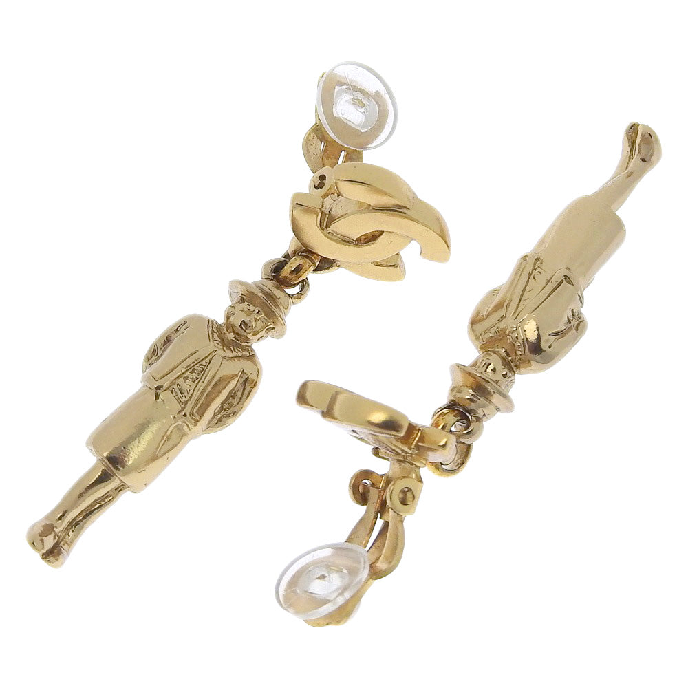 Chanel Gold Mademoiselle Doll Motif Earrings