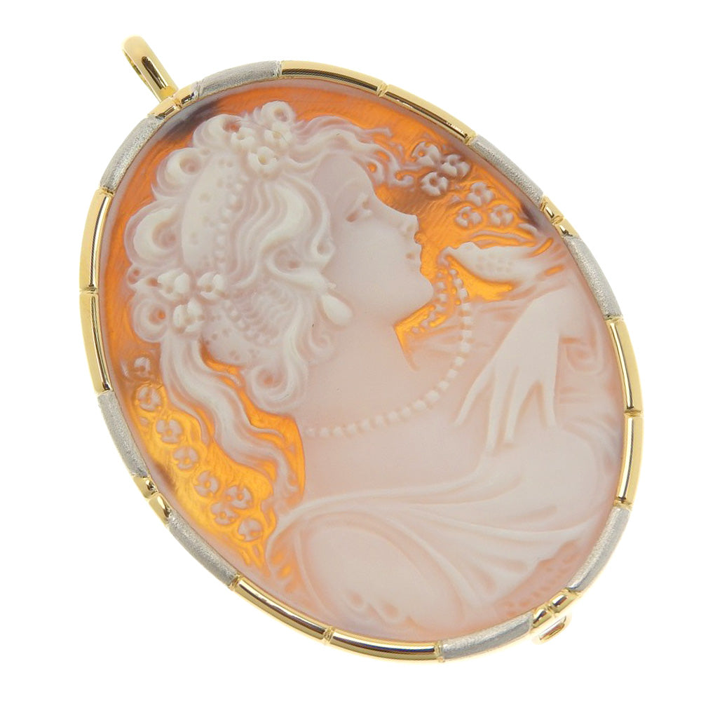 Cameo Brooch Pendant K18 Gold Pt900 Platinum