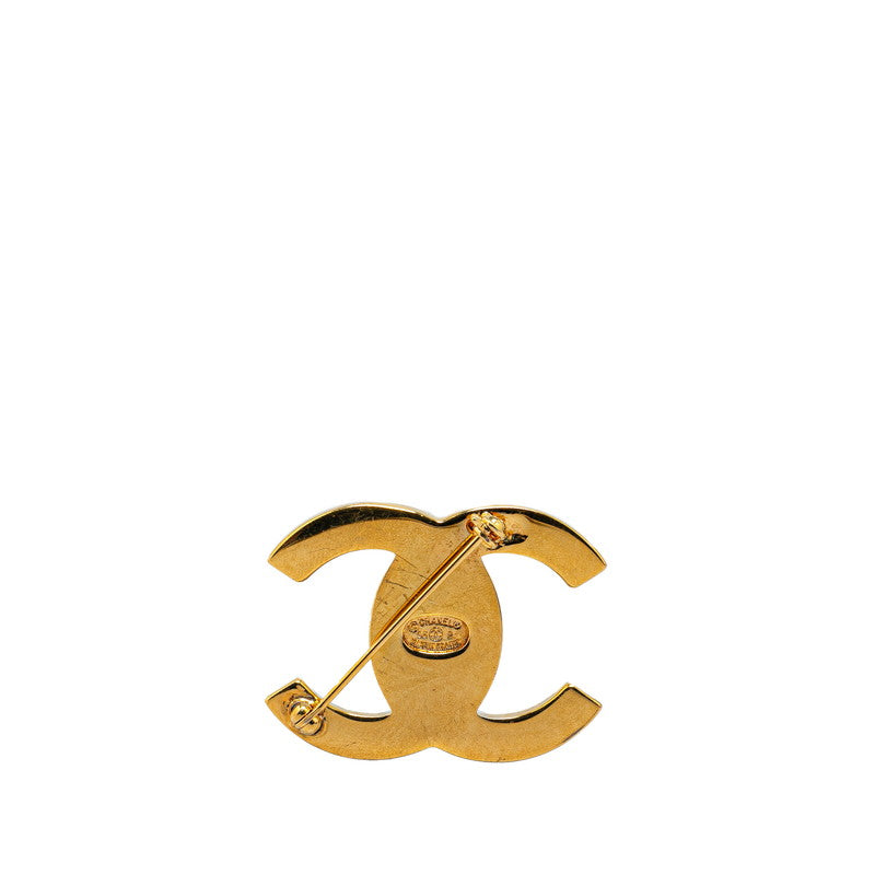 Chanel Vintage Coco Mark Turnlock Large Brooch Gold Plated