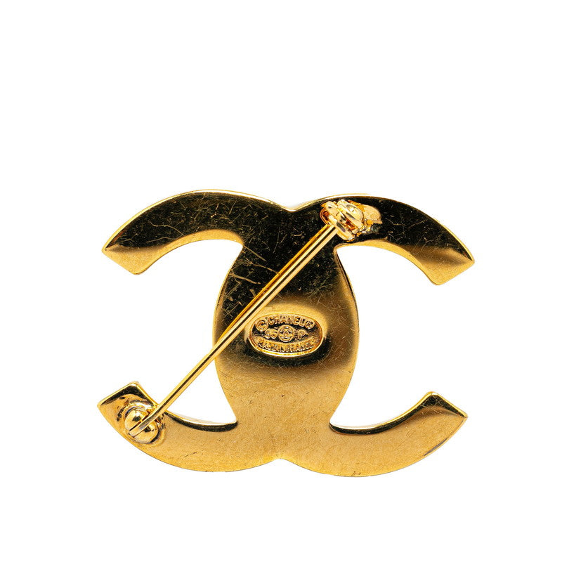 Chanel Vintage Coco Mark Turnlock Large Brooch Gold Plated